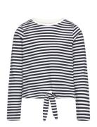 Vmsillealma Ls Knot Top Jrs Girl Tops T-shirts Long-sleeved T-Skjorte Navy Vero Moda Girl