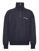 Monotype H Ycomb 1/4 Zip Tops Sweatshirts & Hoodies Sweatshirts Navy Tommy Hilfiger