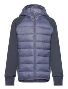 Hybrid Fleece Jacket W. Hood Outerwear Fleece Outerwear Fleece Jackets Navy Color Kids