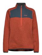 Kamphaug Knitted W Half Zip Brick/Orion Blue Xl Sport Sweatshirts & Hoodies Fleeces & Midlayers Blue Bergans