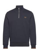 Half Zip Sweatshirt Tops Sweatshirts & Hoodies Sweatshirts Navy Fred Perry