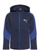 Evostripe Full-Zip Hoodie Dk B Sport Sweatshirts & Hoodies Hoodies Blue PUMA