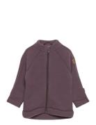 Wool Baby Jacket Outerwear Fleece Outerwear Fleece Jackets Purple Mikk-line