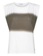 T-Shirt With Blurred Stripe Tops T-shirts & Tops Sleeveless White Coster Copenhagen