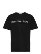 Inst. Logo Ss T-Shirt Tops T-Kortærmet Skjorte Black Calvin Klein