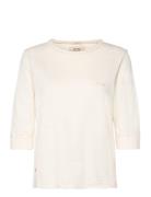 Mmzelma 3/4 Sleeve Tee Tops T-shirts & Tops Long-sleeved Cream MOS MOSH