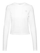 Ck Embro Badge Ls Baby Tee Tops T-shirts & Tops Long-sleeved White Calvin Klein Jeans