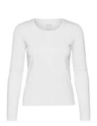 Essential Mesh Detail Long Sleeve Sport T-shirts & Tops Long-sleeved White Casall