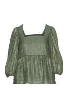 Lara Blouse Tops Blouses Long-sleeved Green Just Female