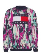 Tjm Tommy Flag Camo Sweater Tops Knitwear Round Necks Multi/patterned Tommy Jeans