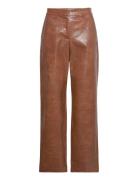 Gelika Snake Pant Bottoms Trousers Leather Leggings-Bukser Brown A-View