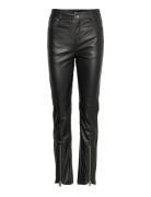 Phoenix Zip Pant Bottoms Trousers Leather Leggings-Bukser Black Deadwood