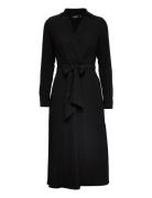 Surplice Georgette Midi Dress Designers Knee-length & Midi Black Lauren Ralph Lauren