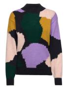 Multicolour Jacquard High Neck Knitted Jumper Tops Knitwear Turtleneck Multi/patterned Bobo Choses