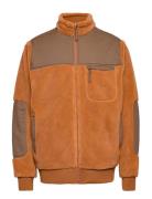 Kayson Teddy Rib Zip Jacket Tops Sweatshirts & Hoodies Fleeces & Midlayers Orange Kronstadt