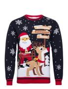Santa's Retirement Home Tops Knitwear Round Necks Multi/patterned Christmas Sweats