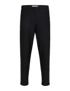 Slhstraight196-Plisse Trouser Ex Bottoms Trousers Casual Black Selected Homme