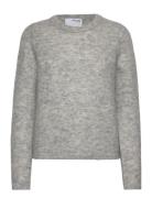 Slflive Ls Knit O-Neck Tops Knitwear Jumpers Grey Selected Femme