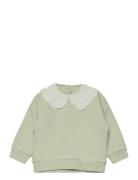 Sweatshirt Collar Embroidery A Tops Sweatshirts & Hoodies Sweatshirts Green Lindex