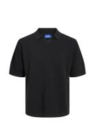 Jorlinen Blend Knit Ss Polo Sn Tops Knitwear Short Sleeve Knitted Polos Black Jack & J S