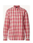 Edith Organic Cotton Flannel Check Shirt Tops Shirts Long-sleeved Pink Lexington Clothing