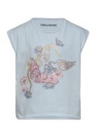 T-Shirt Tops T-Kortærmet Skjorte Blue Zadig & Voltaire Kids