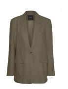 Vmverlucy Ls Linen Blazer Blazers Single Breasted Blazers Green Vero Moda