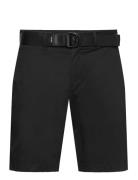 Modern Twill Slim Short Belt Bottoms Shorts Chinos Shorts Black Calvin Klein