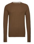 Jjpannel Knit Crew Neck Aw23 Tops Knitwear Round Necks Brown Jack & J S