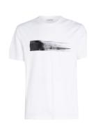 Brush Logo T-Shirt Tops T-Kortærmet Skjorte White Calvin Klein