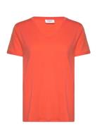 Adeliasz V-N T-Shirt Tops T-shirts & Tops Short-sleeved Orange Saint Tropez