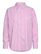 Cc Heart Harper Stripe Over Shi Tops Shirts Long-sleeved Pink Coster Copenhagen