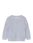 Reverse Knit Sweater Tops Knitwear Pullovers Blue Mango