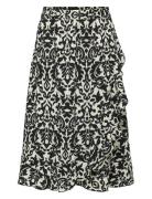 Onlcarly Flounce Long Skirt Wvn Noos Knælang Nederdel Black ONLY