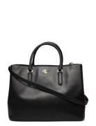 Leather Large Marcy Satchel Bags Small Shoulder Bags-crossbody Bags Black Lauren Ralph Lauren