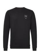 Small Owl Chest Print Sweat - Gots/ Tops Sweatshirts & Hoodies Sweatshirts Black Knowledge Cotton Apparel