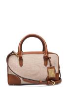 Canvas & Leather Small Emerie Satchel Bags Small Shoulder Bags-crossbody Bags Beige Lauren Ralph Lauren