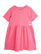 Solid Rib Ss Dress Dresses & Skirts Dresses Casual Dresses Short-sleeved Casual Dresses Pink Mini Rodini