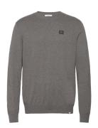 Etienne Patch Knit Tops Knitwear Round Necks Grey Les Deux