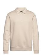 Onsceres 1/4 Zip Sweat Polo Tops Sweatshirts & Hoodies Sweatshirts Cream ONLY & SONS