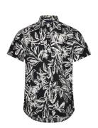 Jorlafayette Aop Shirt Ss Ln Tops Shirts Short-sleeved Black Jack & J S