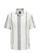 Onscaiden Life Stripe Linen Resort Noos Tops Shirts Short-sleeved White ONLY & SONS