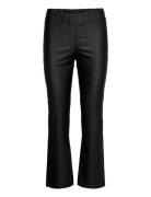 Kaada Crop Jeggins Bottoms Trousers Leather Leggings-Bukser Black Kaffe