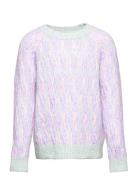 Kogmellie L/S O-Neck Pullover Cp Knt Tops Knitwear Pullovers Multi/patterned Kids Only