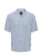 Onswayne Life Ss Viscose Shirt Noos Tops Shirts Short-sleeved Blue ONLY & SONS