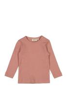 T-Shirt Nor Ls Tops T-shirts Long-sleeved T-Skjorte Pink Wheat