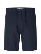 Slhregular-Brody Linen Shorts Noos Bottoms Shorts Casual Navy Selected Homme