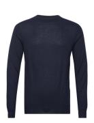 Man Fine Knit O-Neck Sweater Designers Knitwear Round Necks Navy Davida Cashmere