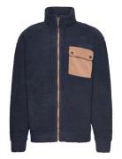 Dpcord Detail Teddy Jacket Tops Sweatshirts & Hoodies Fleeces & Midlayers Navy Denim Project