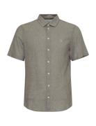 Cfaksel Ss Linen Mix Shirt Tops Shirts Short-sleeved Khaki Green Casual Friday